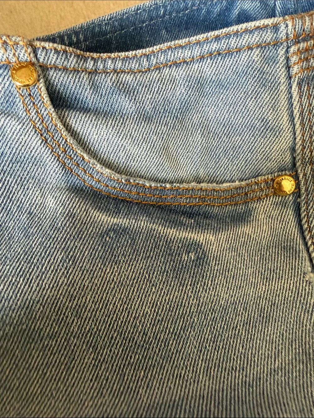 Versace Jeans Couture Sz US 24. Ret $300 NWT. Flare, Raw Hem Lightly Distressed - Picture 9 of 16